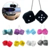 2 Pcs Hanging Fuzzy Dices for Car Rear View Mirror Hanger Decoration Car Styling Ornaments Car interior accessories